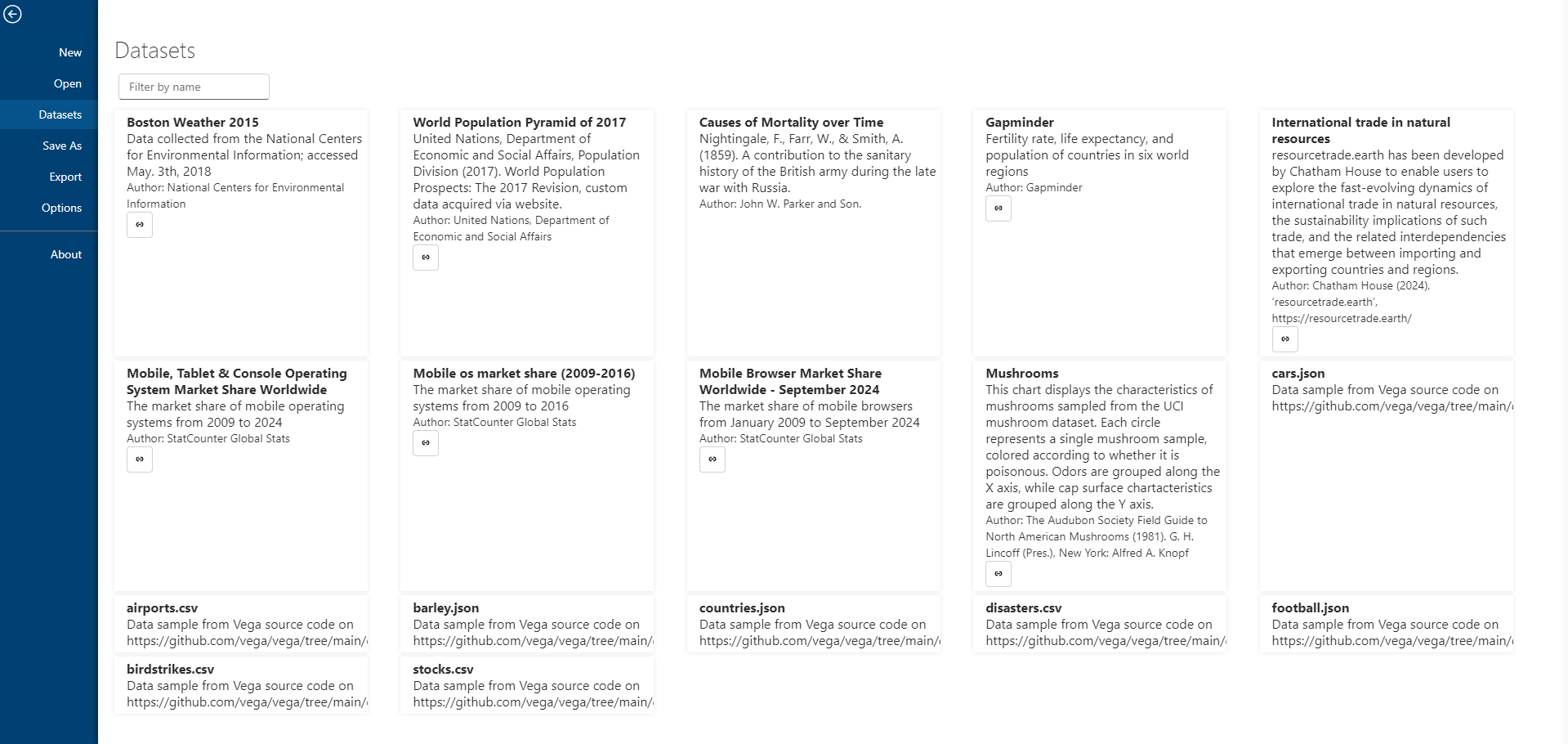 Public datasets feature