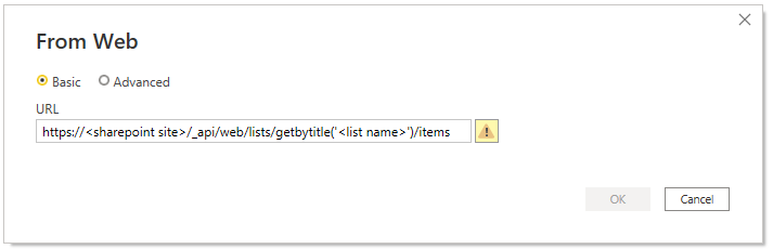 Enter URL to get data from