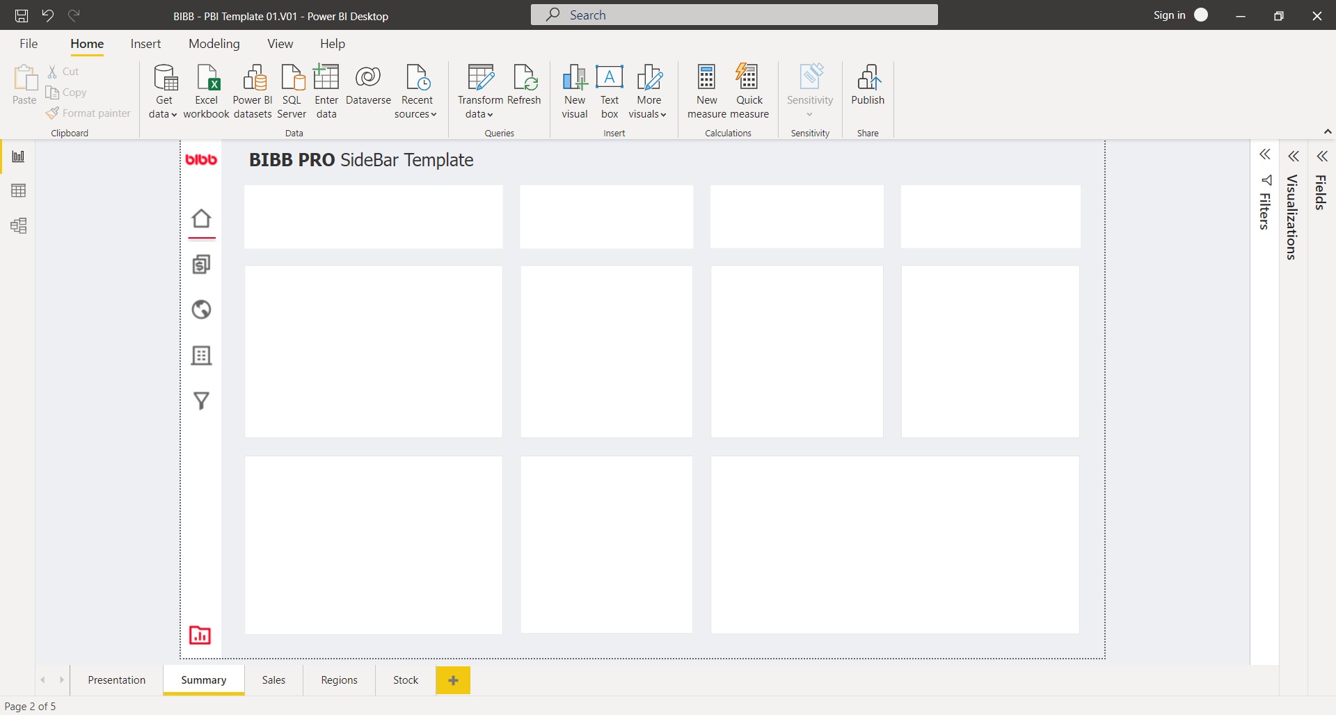 Power BI Navigation Template Example